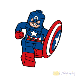 Раскраска «Лего фигурка Капитан Америка»