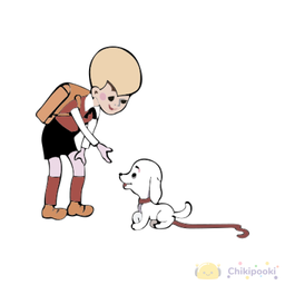 Раскраска «Малыш и щенок Бимбо»